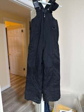 Sport Essentials Kids Black Snow Bibs Overalls Size 8